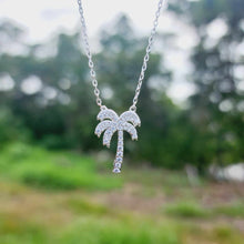 Load image into Gallery viewer, READY TO SHIP Palm Tree Necklace with Cz Stone Detail - 925 Sterling Silver FJD$

