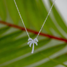 Load image into Gallery viewer, READY TO SHIP Palm Tree Necklace with Cz Stone Detail - 925 Sterling Silver FJD$
