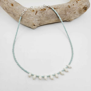 READY TO SHIP Bead & Shell Choker Necklace - 925 Sterling Silver FJD$