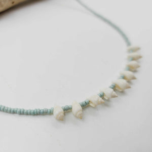 READY TO SHIP Bead & Shell Choker Necklace - 925 Sterling Silver FJD$