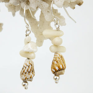 READY TO SHIP Shell & Coral Earrings - 925 Sterling Silver FJD$