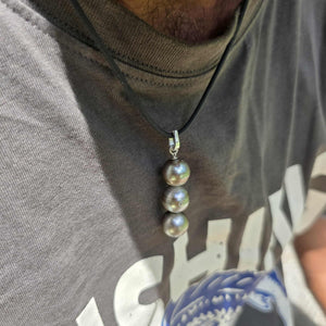 READY TO SHIP Unisex Civa Fiji Saltwater Pearl Trio Necklace - Rubber FJD$