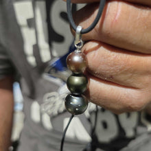 Load image into Gallery viewer, READY TO SHIP Unisex Civa Fiji Saltwater Pearl Trio Necklace - Rubber FJD$
