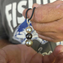 Load image into Gallery viewer, READY TO SHIP Unisex Civa Fiji Saltwater Pearl Trio Necklace - Rubber FJD$
