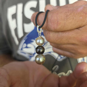 READY TO SHIP Unisex Civa Fiji Saltwater Pearl Trio Necklace - Rubber FJD$