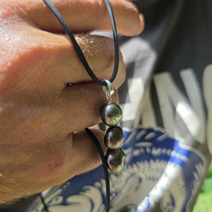 READY TO SHIP Unisex Civa Fiji Saltwater Pearl Trio Necklace - Rubber FJD$