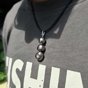READY TO SHIP Unisex Civa Fiji Saltwater Pearl Trio Necklace - Rubber FJD$