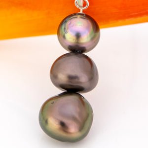 READY TO SHIP Unisex Civa Fiji Saltwater Pearl Trio Necklace - Rubber FJD$
