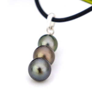 READY TO SHIP Unisex Civa Fiji Saltwater Pearl Trio Necklace - Rubber FJD$