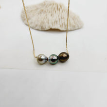Load image into Gallery viewer, CONTACT US TO RECREATE THIS SOLD OUT STYLE Triple Pearl Necklace - 14k Solid Gold FJD$
