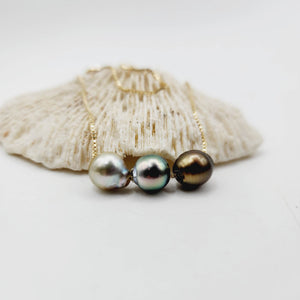 CONTACT US TO RECREATE THIS SOLD OUT STYLE Triple Pearl Necklace - 14k Solid Gold FJD$