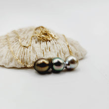 Load image into Gallery viewer, CONTACT US TO RECREATE THIS SOLD OUT STYLE Triple Pearl Necklace - 14k Solid Gold FJD$
