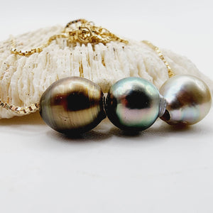 CONTACT US TO RECREATE THIS SOLD OUT STYLE Triple Pearl Necklace - 14k Solid Gold FJD$