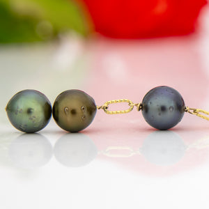 READY TO SHIP Fiji Saltwater Pearl Trio Lariat Y-Necklace - 14k Gold Fill FJD$