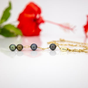 READY TO SHIP Fiji Saltwater Pearl Trio Lariat Y-Necklace - 14k Gold Fill FJD$