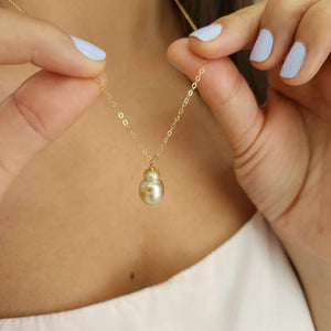 READY TO SHIP Civa Fiji Saltwater Pearl Necklace - 14k Gold Fill FJD$