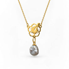 Load image into Gallery viewer, Civa Fiji Pearl Hibiscus Necklace - Gold Plated over Stainless Steel FJD$
