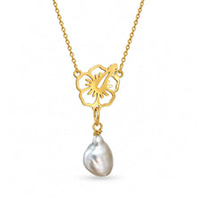 Load image into Gallery viewer, Civa Fiji Pearl Hibiscus Necklace - Gold Plated over Stainless Steel FJD$
