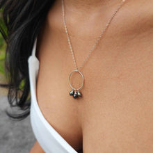 Load image into Gallery viewer, READY TO SHIP Keshi Pearl Necklace with Circle Detail in 925 Sterling Silver - FJD$
