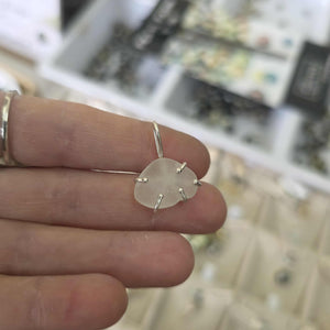 READY TO SHIP Claw Set Seaglass Pendant - 925 Sterling Silver FJD$