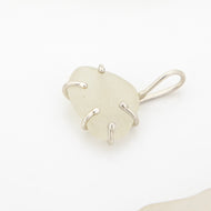 READY TO SHIP Claw Set Seaglass Pendant - 925 Sterling Silver FJD$