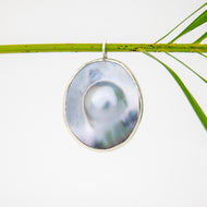 READY TO SHIP Bezel Set Mabe Pearl Pendant - 925 Sterling Silver FJD$