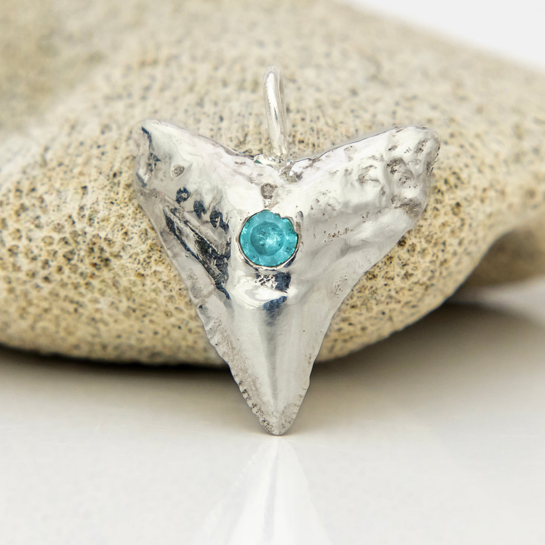 CONTACT US TO RECREATE THIS SOLD OUT STYLE Shark Tooth Pendant with Zirconia - 925 Sterling Silver FJD$