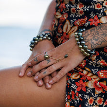 Load image into Gallery viewer, READY TO SHIP Civa Fiji Keshi Pearl Finger Ring Bracelet - 14k Gold Fill FJD$
