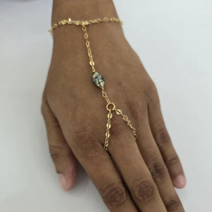 READY TO SHIP Civa Fiji Keshi Pearl Finger Ring Bracelet - 14k Gold Fill FJD$