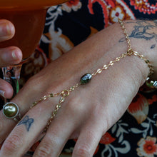 Load image into Gallery viewer, READY TO SHIP Civa Fiji Keshi Pearl Finger Ring Bracelet - 14k Gold Fill FJD$
