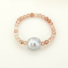 Load image into Gallery viewer, READY TO SHIP Keshi Pearl Stretch Ring with bead detail FJD$
