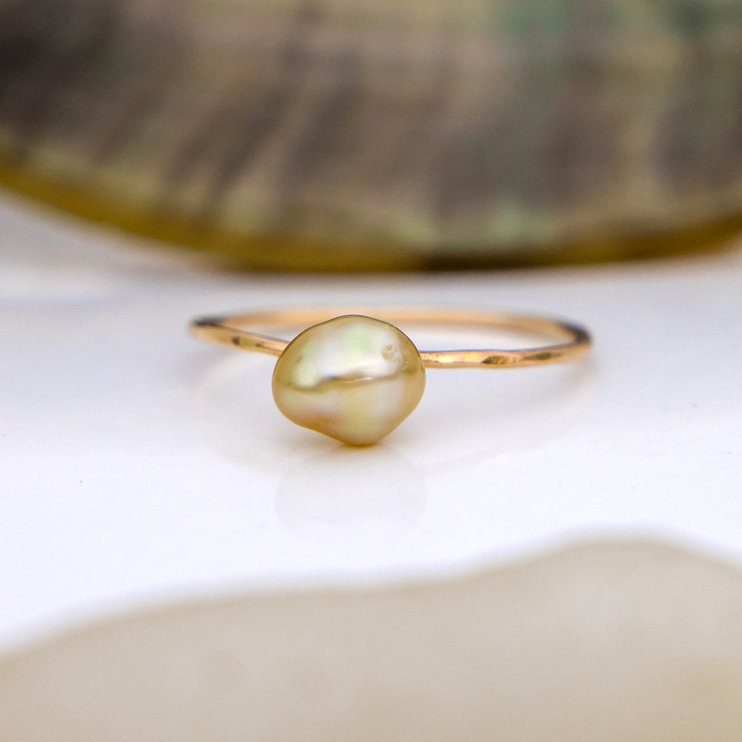 READY TO SHIP Fiji Keshi Pearl Ring - 14k Gold Fill FJD$