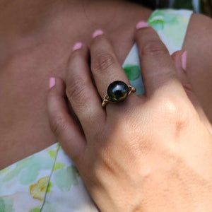 READY TO SHIP Civa Fiji Saltwater Pearl Ring - 14k Gold Fill FJD$