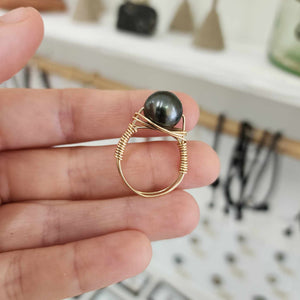 READY TO SHIP Civa Fiji Saltwater Pearl Ring - 14k Gold Fill FJD$