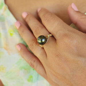 READY TO SHIP Civa Fiji Saltwater Pearl Ring - 14k Gold Fill FJD$