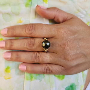 READY TO SHIP Civa Fiji Saltwater Pearl Ring - 14k Gold Fill FJD$