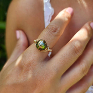 READY TO SHIP Civa Fiji Saltwater Pearl Ring - 14k Gold Fill FJD$
