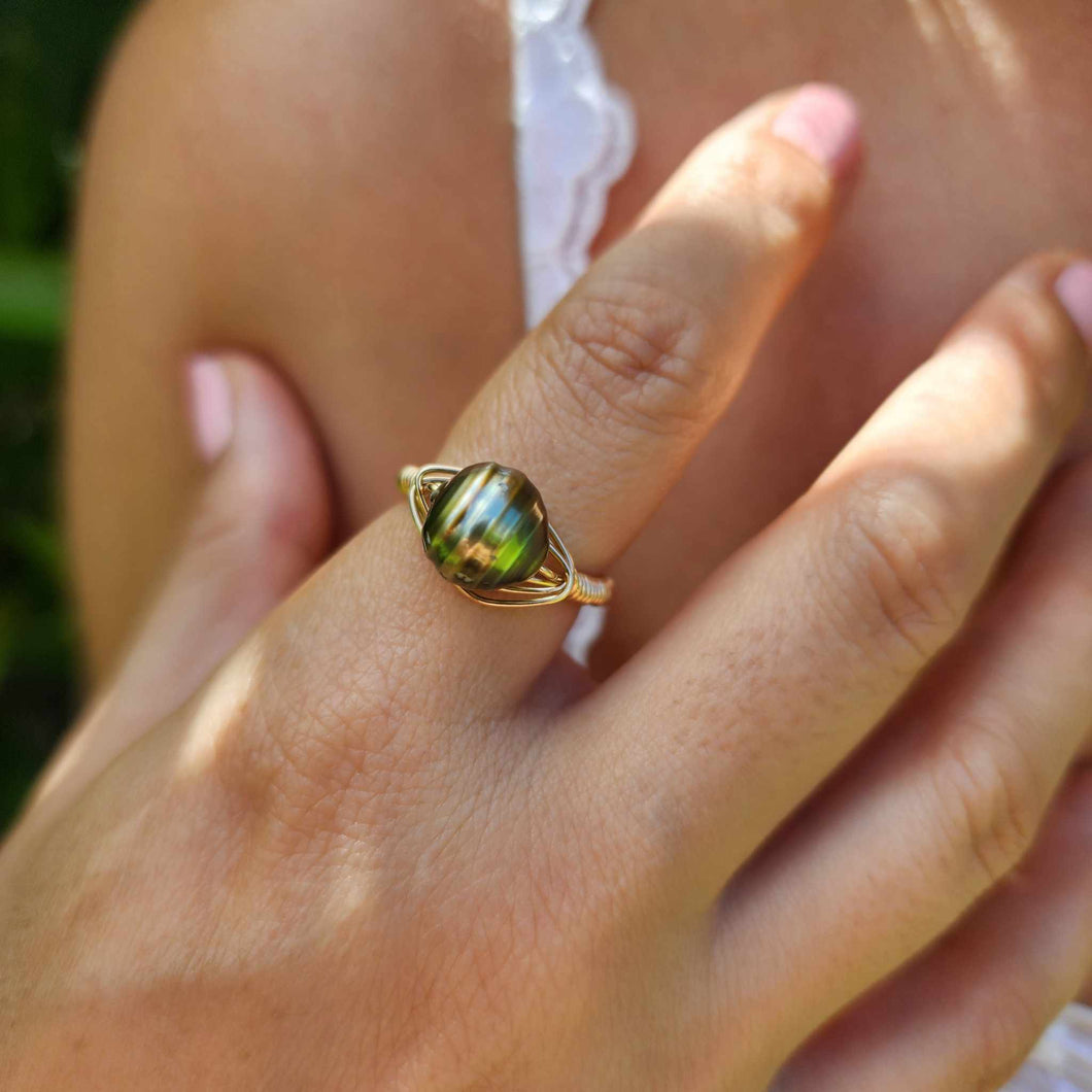 READY TO SHIP Civa Fiji Saltwater Pearl Ring - 14k Gold Fill FJD$