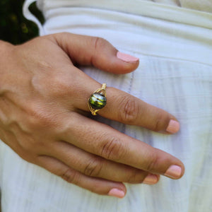 READY TO SHIP Civa Fiji Saltwater Pearl Ring - 14k Gold Fill FJD$