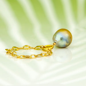 READY TO SHIP Fiji Saltwater Pearl Chain Ring - 14k Gold Fill FJD$