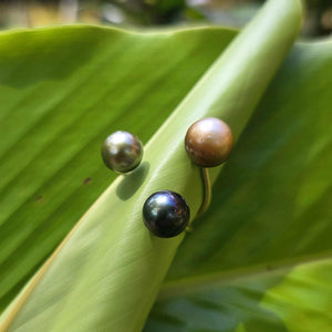 READY TO SHIP Civa Fiji Saltwater Pearl Trio Ring - 14k Gold Fill FJD$
