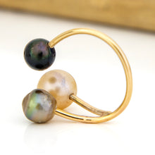 Load image into Gallery viewer, READY TO SHIP Civa Fiji Saltwater Pearl Trio Ring - 14k Gold Fill FJD$
