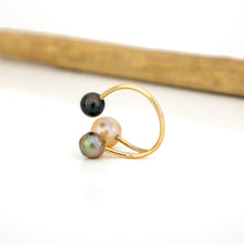 Load image into Gallery viewer, READY TO SHIP Civa Fiji Saltwater Pearl Trio Ring - 14k Gold Fill FJD$

