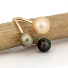 Load image into Gallery viewer, READY TO SHIP Civa Fiji Saltwater Pearl Trio Ring - 14k Gold Fill FJD$
