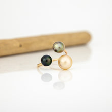 Load image into Gallery viewer, READY TO SHIP Civa Fiji Saltwater Pearl Trio Ring - 14k Gold Fill FJD$
