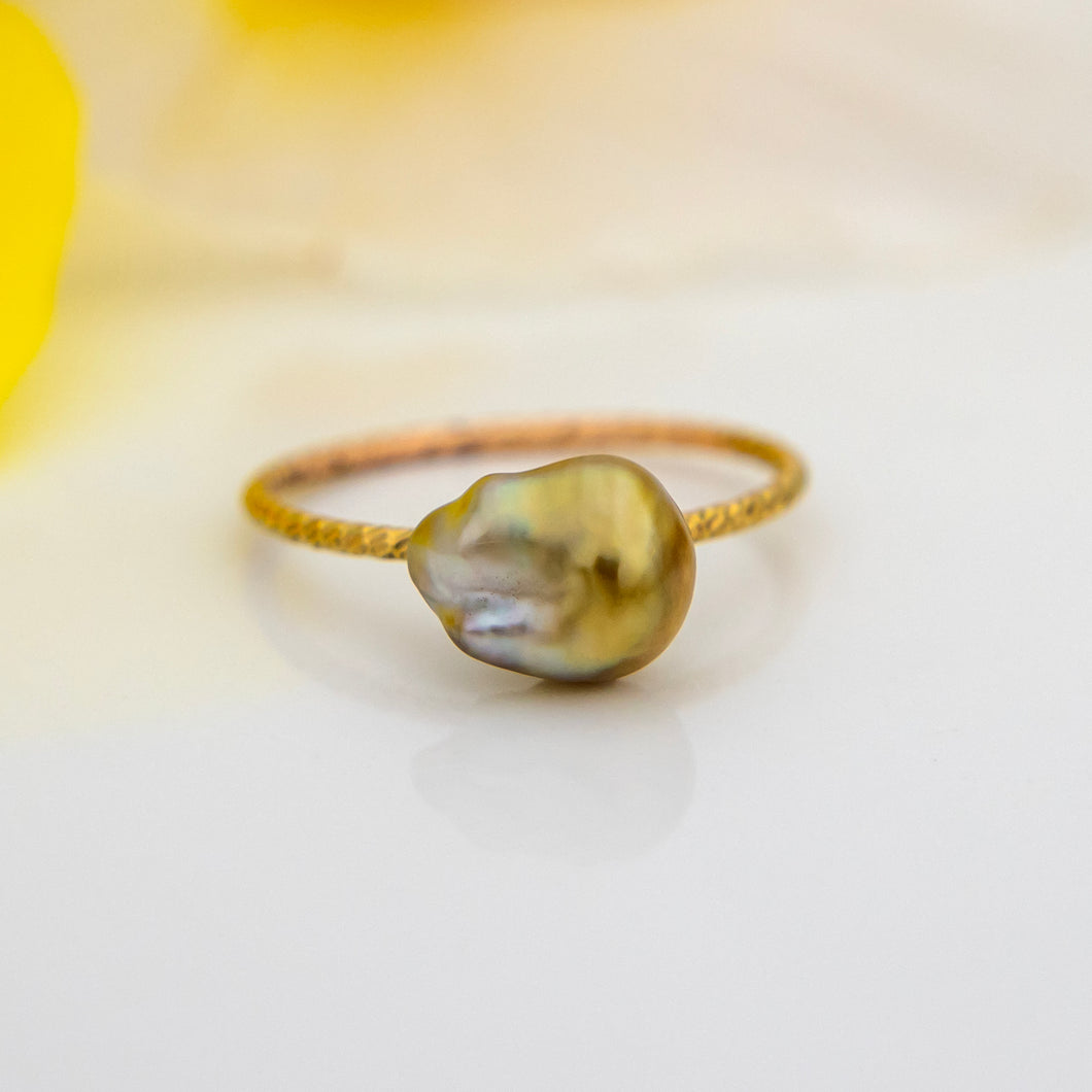 READY TO SHIP - Fiji Keshi Pearl Ring - 14k Gold Fill FJD$