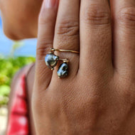 READY TO SHIP - Fiji Keshi Pearl Twist Layer Ring - 14k Gold Fill FJD$