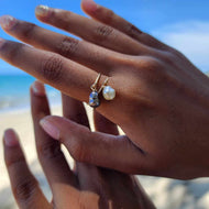 READY TO SHIP - Fiji Keshi Pearl Twist Layer Ring - 14k Gold Fill FJD$