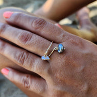 READY TO SHIP - Fiji Keshi Pearl Twist Layer Ring - 14k Gold Fill FJD$