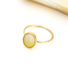 Load image into Gallery viewer, READY TO SHIP Bezel Set Mother Of Pearl Ring - 14k Gold Fill FJD$
